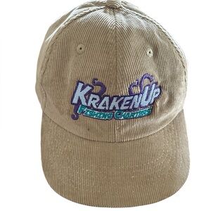 NEW Tan Corduroy Cap with Embroidered Logo